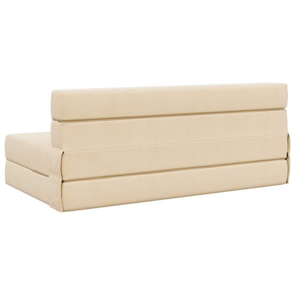 Klappsofa Bett Creme Cordstoff 203x152cm