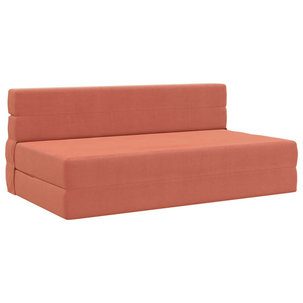 Klappsofa Bett Rot-Orange Cordstoff 203 cm