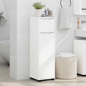 Weißer Badezimmerschrank mit Tür, 30,5x30x101 cm