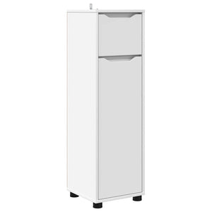 Weißer Badezimmerschrank mit Tür, 30,5x30x101 cm