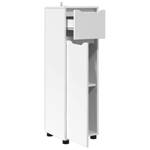 Weißer Badezimmerschrank mit Tür, 30,5x30x101 cm