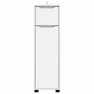 Weißer Badezimmerschrank mit Tür, 30,5x30x101 cm