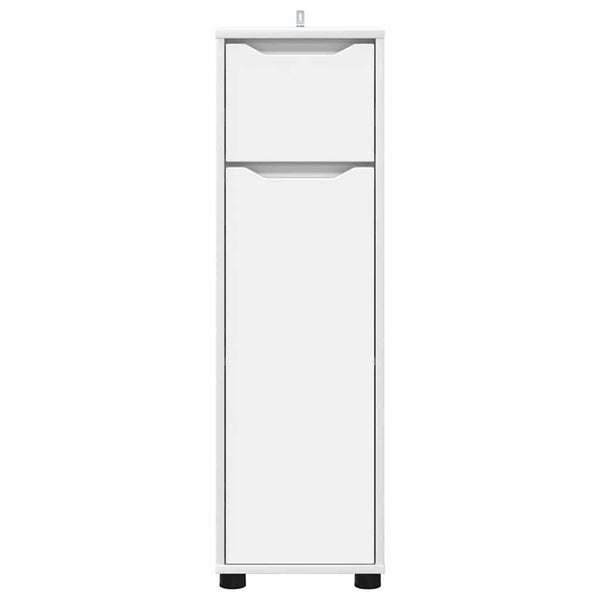 Weißer Badezimmerschrank mit Tür, 30,5x30x101 cm