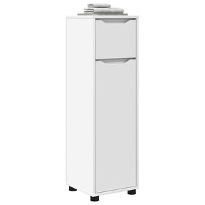 Weißer Badezimmerschrank mit Tür, 30,5x30x101 cm