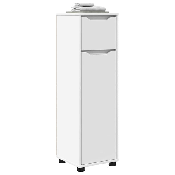 Weißer Badezimmerschrank mit Tür, 30,5x30x101 cm