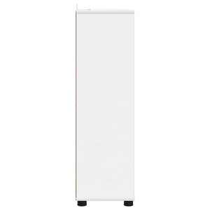 Weißer Badezimmerschrank mit Tür, 30,5x30x101 cm