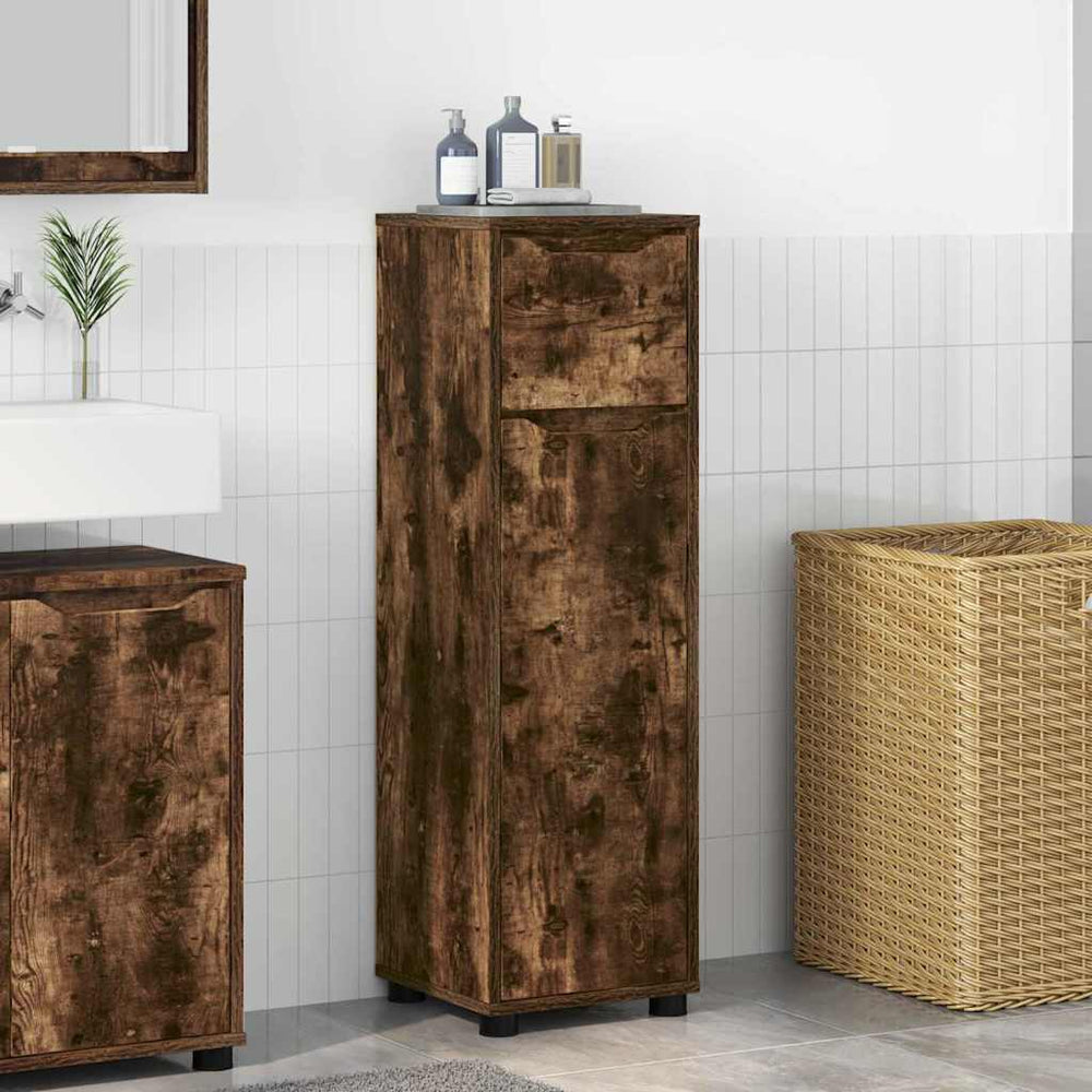 Badezimmerschrank Geräucherte Eiche 30,5x30x101 cm
