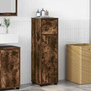 vidaXL Armoire de salle de bain avec porte Chêne fumé 30,5 x 30 x 101 cm