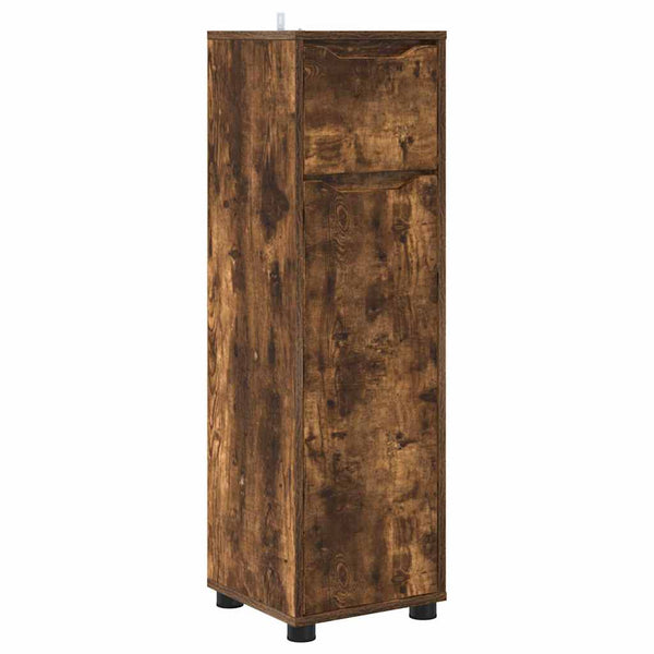vidaXL Armoire de salle de bain avec porte Chêne fumé 30,5 x 30 x 101 cm