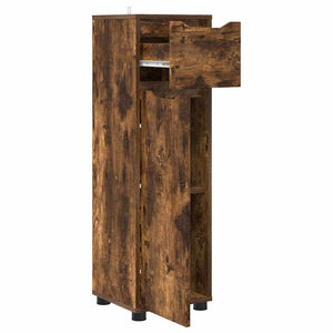vidaXL Armoire de salle de bain avec porte Chêne fumé 30,5 x 30 x 101 cm