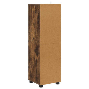 vidaXL Armoire de salle de bain avec porte Chêne fumé 30,5 x 30 x 101 cm
