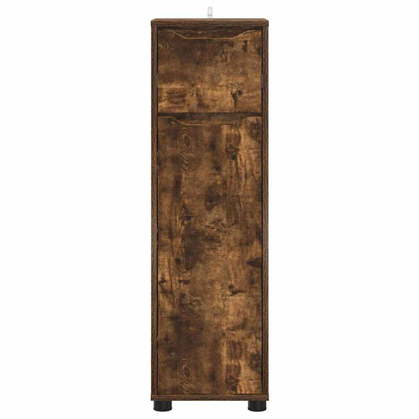 vidaXL Armoire de salle de bain avec porte Chêne fumé 30,5 x 30 x 101 cm