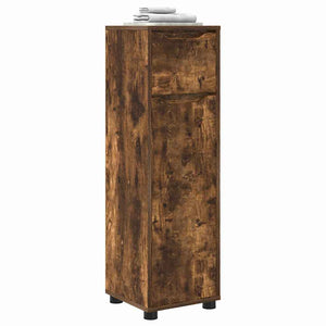 vidaXL Armoire de salle de bain avec porte Chêne fumé 30,5 x 30 x 101 cm