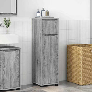 Badezimmerschrank Grau Sonoma mit Regal