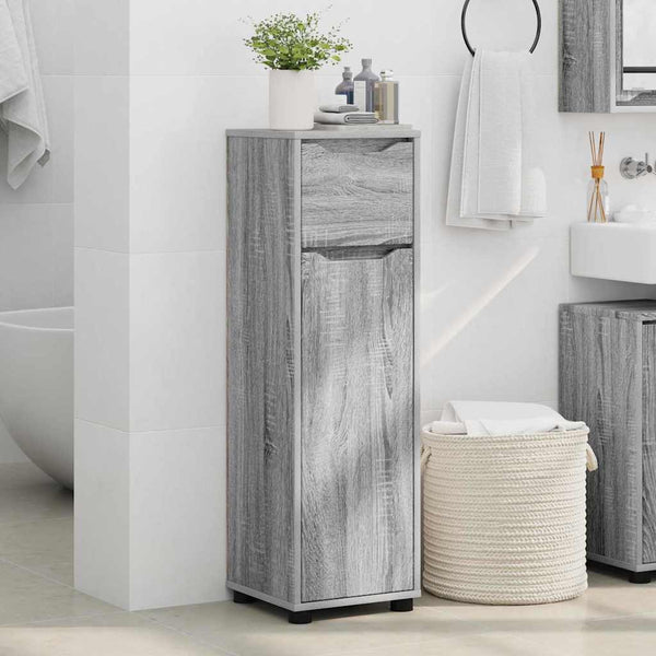 Badezimmerschrank Grau Sonoma mit Regal