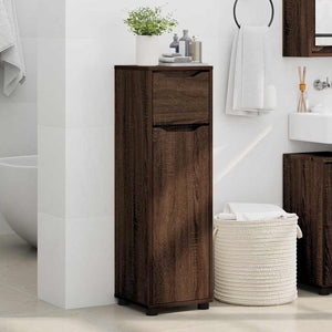 vidaXL Meuble de salle de bain avec porte aspect chêne marron 30,5 x 30 x 101 cm