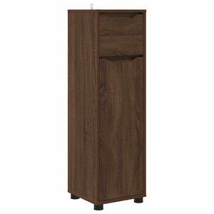 vidaXL Meuble de salle de bain avec porte aspect chêne marron 30,5 x 30 x 101 cm