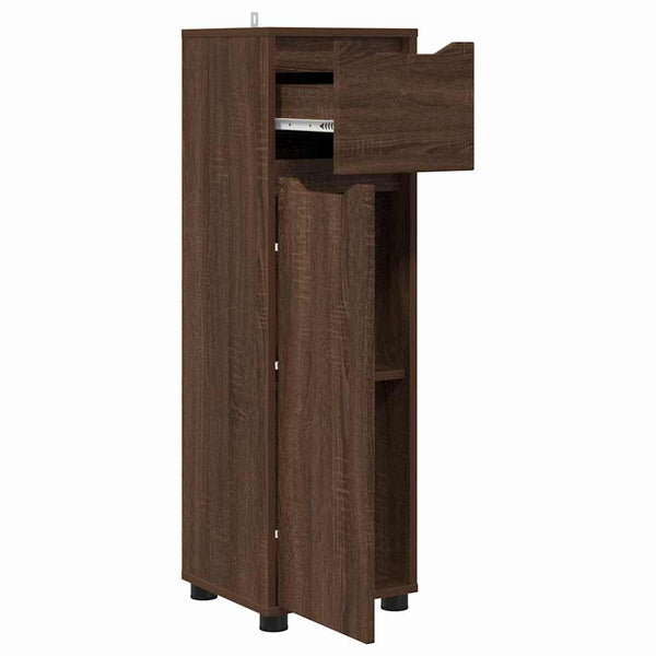 vidaXL Meuble de salle de bain avec porte aspect chêne marron 30,5 x 30 x 101 cm