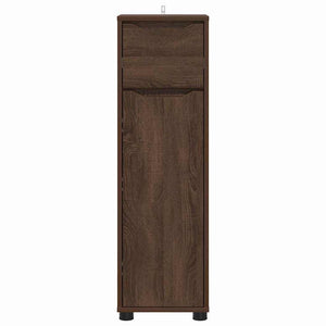 vidaXL Meuble de salle de bain avec porte aspect chêne marron 30,5 x 30 x 101 cm