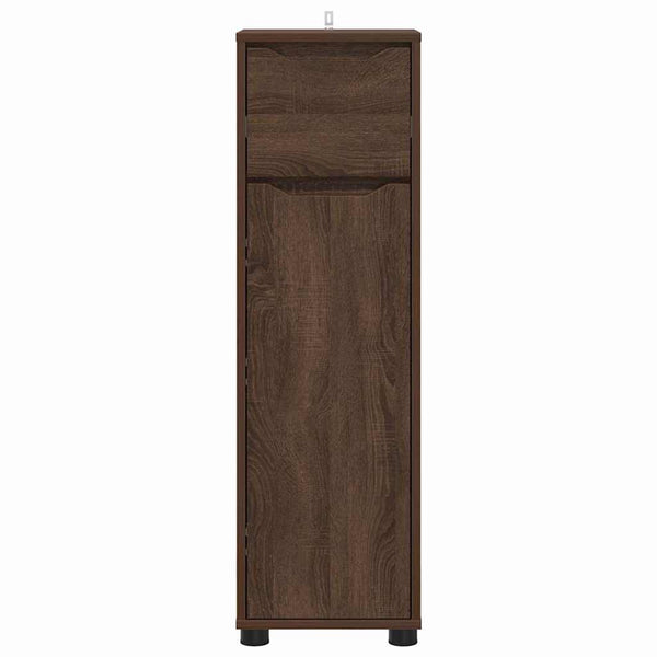 vidaXL Meuble de salle de bain avec porte aspect chêne marron 30,5 x 30 x 101 cm