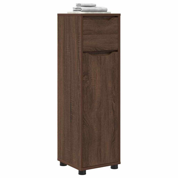 vidaXL Meuble de salle de bain avec porte aspect chêne marron 30,5 x 30 x 101 cm