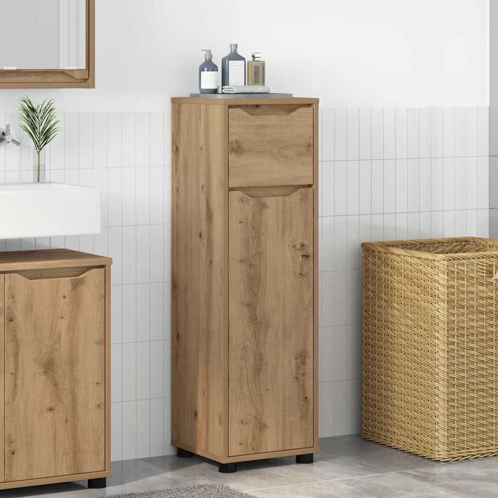vidaXL Armoire de salle de bain avec étagère chêne Artisan 30,5 x 30 x 101 cm