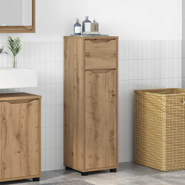 vidaXL Armoire de salle de bain avec étagère chêne Artisan 30,5 x 30 x 101 cm