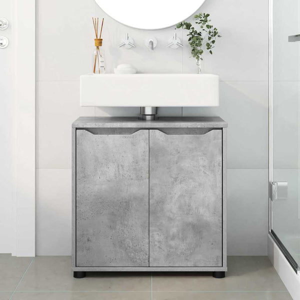 Beton Grau Waschbeckenunterschrank 60 cm