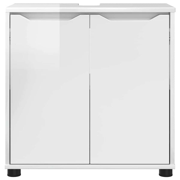 Hochglanz Waschbeckenunterschrank Weiß 60 cm