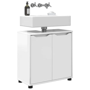 Hochglanz Waschbeckenunterschrank Weiß 60 cm