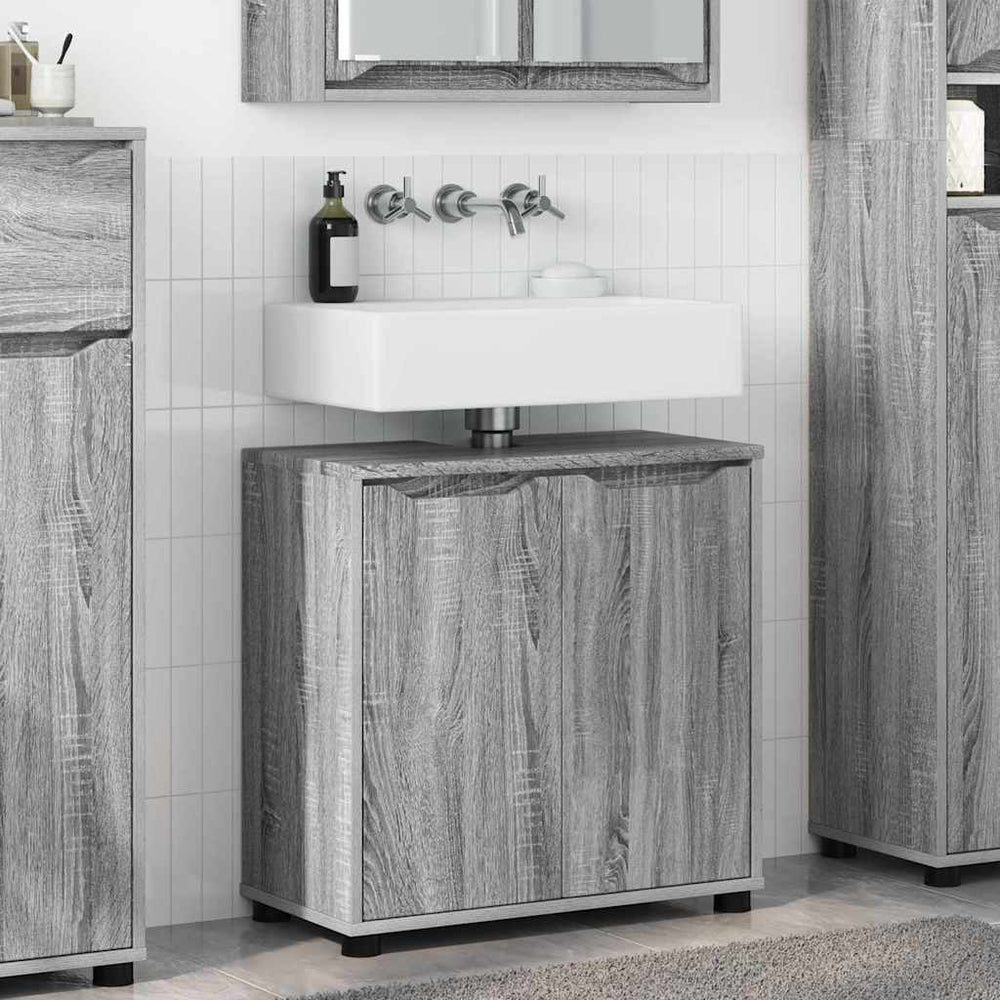 Grauer Waschbeckenunterschrank Sonoma 60 cm