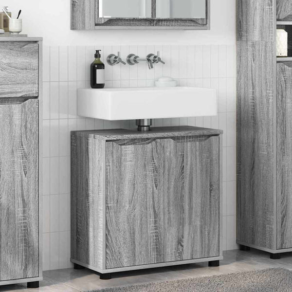 Grauer Waschbeckenunterschrank Sonoma 60 cm