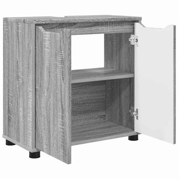 Grauer Waschbeckenunterschrank Sonoma 60 cm