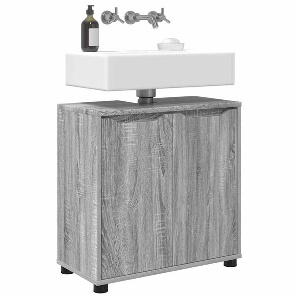 Grauer Waschbeckenunterschrank Sonoma 60 cm