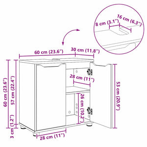 Waschbeckenunterschrank Altholz 60x30x60cm