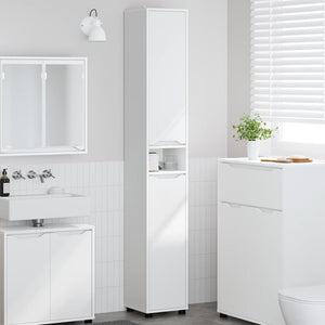 Badezimmerschrank Weiß 30,5x30x195cm