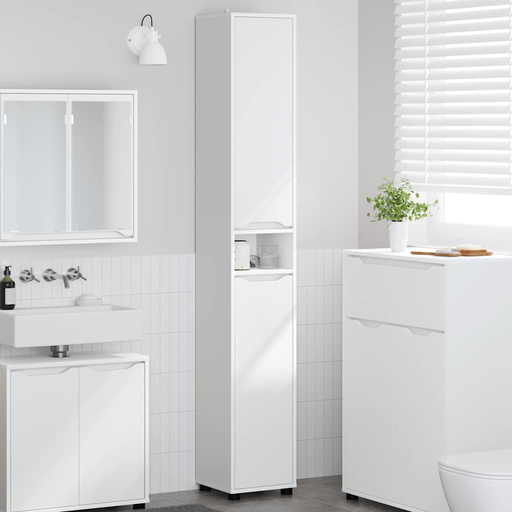 Badezimmerschrank Weiß 30,5x30x195cm