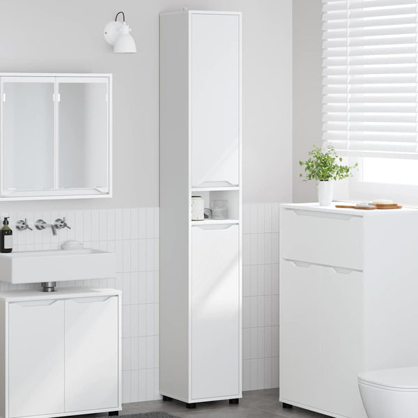 Badezimmerschrank Weiß 30,5x30x195cm