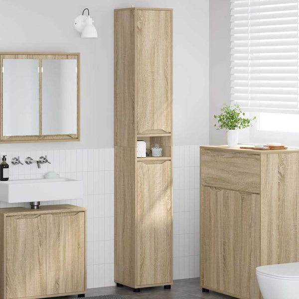 Badezimmerschrank Sonoma-Eiche 195 cm