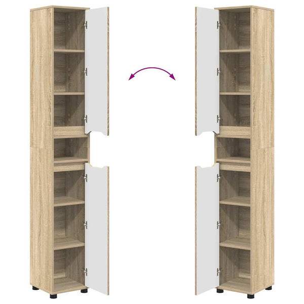 Badezimmerschrank Sonoma-Eiche 195 cm