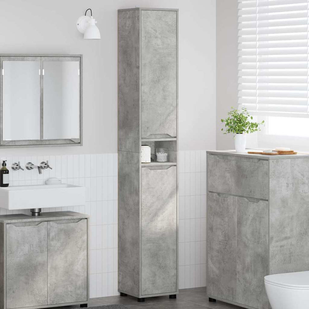 Badezimmerschrank Beton Grau 195cm