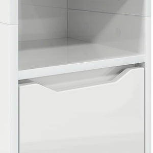 vidaXL Armoire de salle de bain avec étagère Blanc brillant 30,5 x 30 x 195 cm