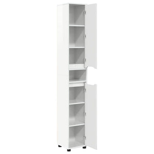 vidaXL Armoire de salle de bain avec étagère Blanc brillant 30,5 x 30 x 195 cm