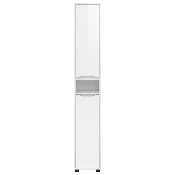vidaXL Armoire de salle de bain avec étagère Blanc brillant 30,5 x 30 x 195 cm