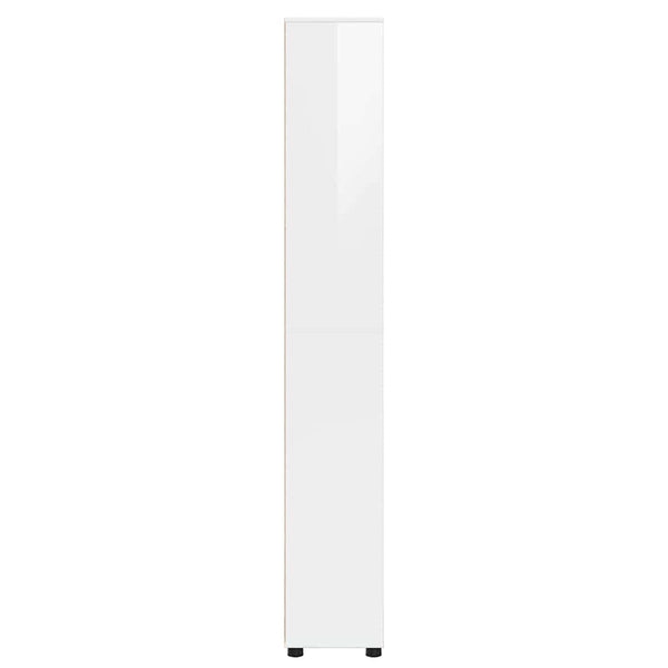vidaXL Armoire de salle de bain avec étagère Blanc brillant 30,5 x 30 x 195 cm