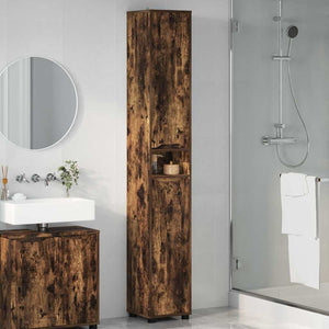 Badezimmerschrank Geräucherte Eiche 30,5x30x195 cm