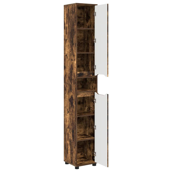 Badezimmerschrank Geräucherte Eiche 30,5x30x195 cm