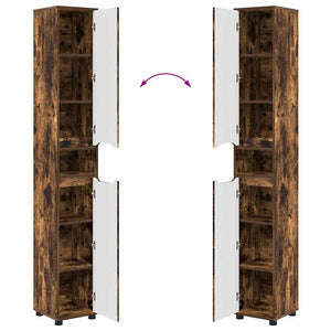 Badezimmerschrank Geräucherte Eiche 30,5x30x195 cm