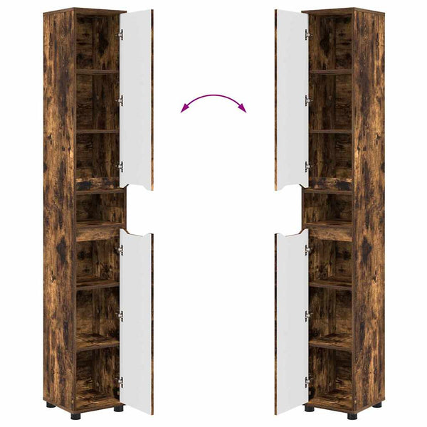 Badezimmerschrank Geräucherte Eiche 30,5x30x195 cm