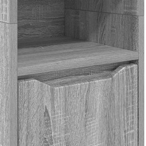 Badezimmerschrank mit Regal Grau 30,5x30x195 cm